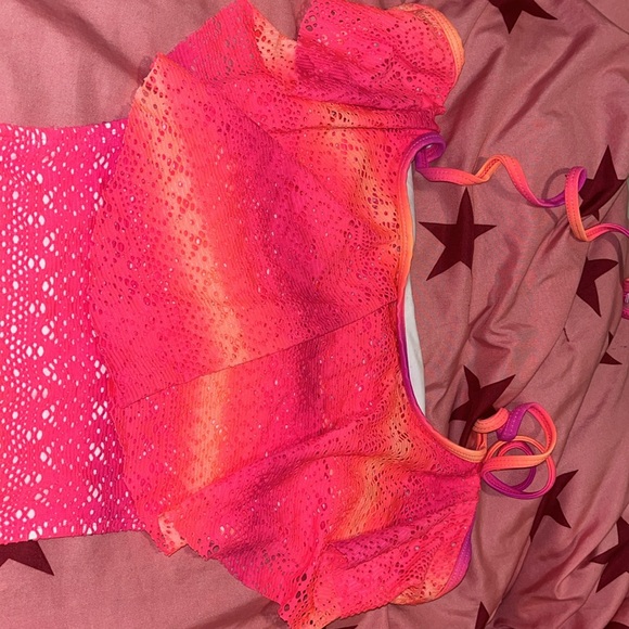 OP- NEON PINK AND ORANGE ONE PIECE - Picture 2 of 2